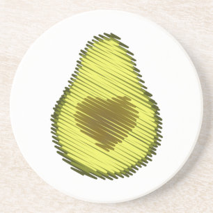 Scribble Avocado Love Zandsteen Onderzetter