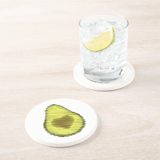 Scribble Avocado Love Zandsteen Onderzetter (Zijkant)