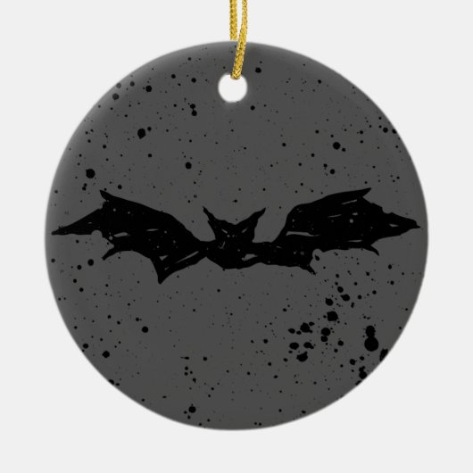 Scribble Bat Keramisch Ornament (Voorkant)