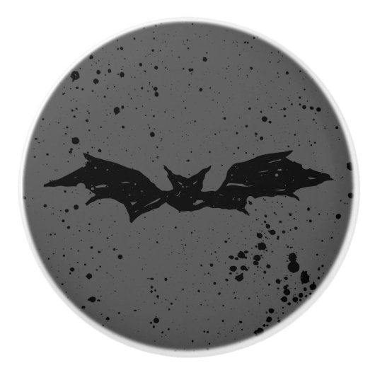 Scribble Bat Keramische Knop (Voorkant)