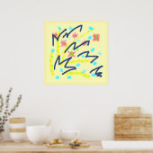 Scribble Buds Art Poster Print Wedding Home Kantoo (Keuken)