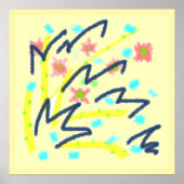 Scribble Buds Art Poster Print Wedding Home Kantoo (Voorkant)