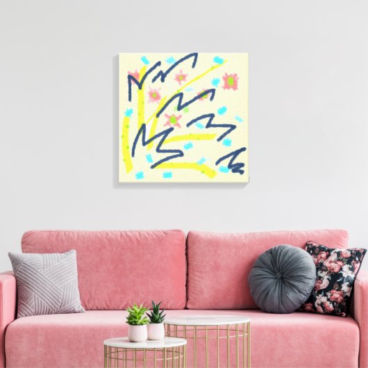 Scribble Buds Canvas Kunstdruk Afdruk (Insitu (Woonkamer))