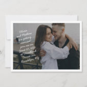 Scribble Casual handgeschreven Monogram Fotobruilo Kaart (Voorkant)