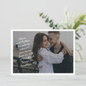 Scribble Casual handgeschreven Monogram Fotobruilo Kaart (Staand voorkant)