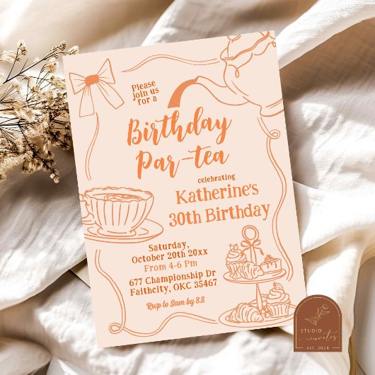 Scribble Coquette Verjaardags Par-Tea Kaart