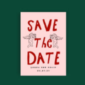 Scribble Funny Doodle Save the date Invitation Kaart