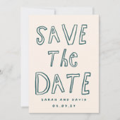 Scribble Funny Doodle Save the date Kaart (Voorkant)
