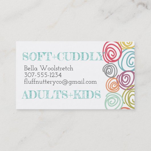 Scribble garen breinnaalden visitekaartje (Achterkant)