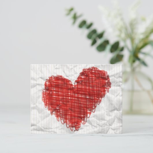 Scribble Heart Briefkaart (Staand voorkant)