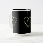 Scribble Heart Cup Tweekleurige Koffiemok (Voorkant links)