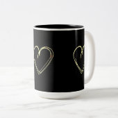 Scribble Heart Cup Tweekleurige Koffiemok (Voorkant rechts)