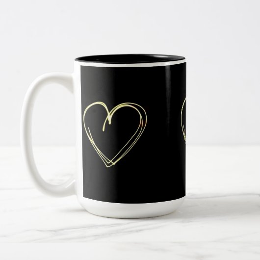 Scribble Heart Cup Tweekleurige Koffiemok (Links)