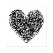 Scribble Heart Rubberstempel (Afrduk)