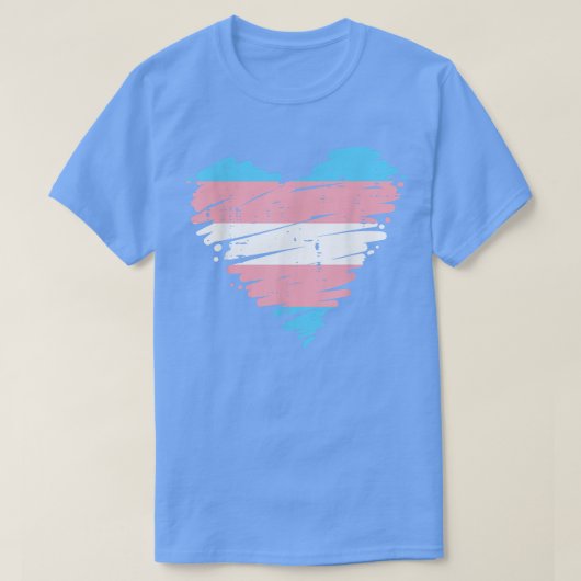 Scribble Heart Transgender Trans Pride Flag Trans T-shirt (Design voorkant)