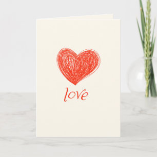 Scribble Heart Valentijnsdag Feestdagen Kaart
