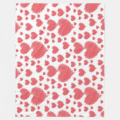 Scribble Hearts Fleece Deken (Voorkant)