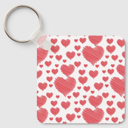 Scribble Hearts Sleutelhanger (Voorkant)