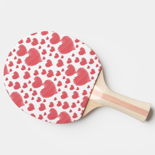 Scribble Hearts Tafeltennisbatje (Zijkant)