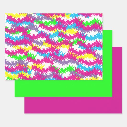 Scribble Jacks Neon Design Inpakpapier Vel (Set)