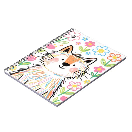 Scribble Kat Notitieboek Wit (Linkerzijde)