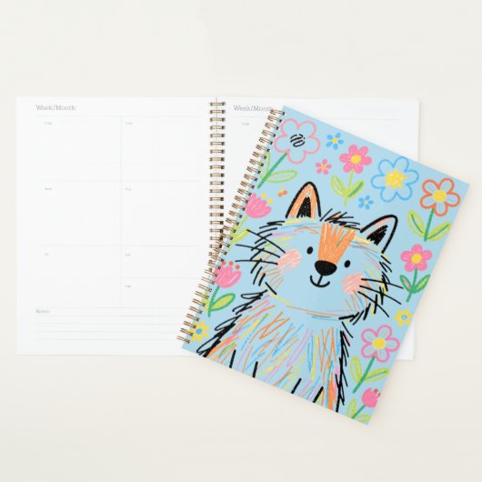 Scribble Kat Planner Blauw (Display)