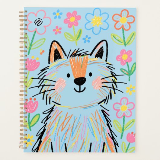 Scribble Kat Planner Blauw (Voorkant)