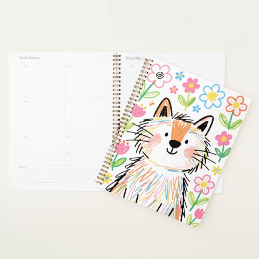 Scribble Kat Planner Wit (Display)