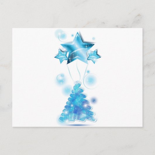 Scribble Kerstboom met sterren ballonnen Feestdagenkaart (Voorkant)