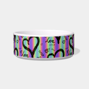 Scribble Liefde Hart Xoxo Stripe Keramische Pet Bo Voerbakje