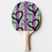 Scribble Liefde Hart Xoxo Stripe Ping Pong Paddle Tafeltennisbatje (Achterkant)