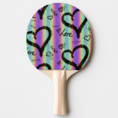 Scribble Liefde Hart Xoxo Stripe Ping Pong Paddle Tafeltennisbatje (Voorkant)