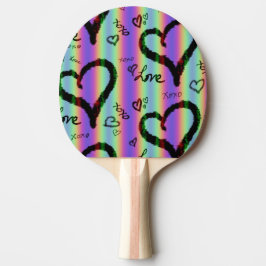 Scribble Liefde Hart Xoxo Stripe Ping Pong Paddle Tafeltennisbatje