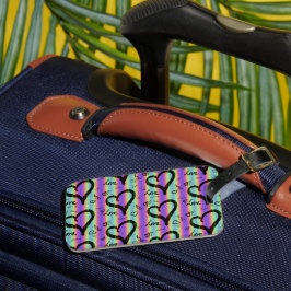 Scribble Love Xoxo Heart Stripe Bagagelabel
