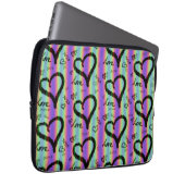 Scribble Love Xoxo Heart Stripe Electronics Bag Laptop Sleeve (Voorkant Rechts)