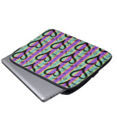 Scribble Love Xoxo Heart Stripe Electronics Bag Laptop Sleeve (Voorkant onderkant)