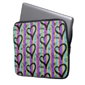Scribble Love Xoxo Heart Stripe Electronics Bag Laptop Sleeve (Voorkant Links)