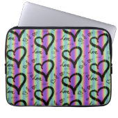Scribble Love Xoxo Heart Stripe Electronics Bag Laptop Sleeve (Voorkant)