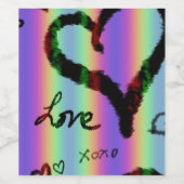 Scribble Love Xoxo Heart Stripe Etiket Set (Enkel label)