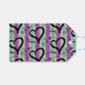 Scribble Love Xoxo Heart Stripe Gift Label Cadeaulabel (Voorkant (Horizontaal))