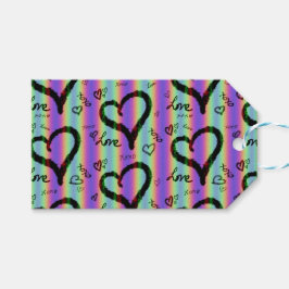 Scribble Love Xoxo Heart Stripe Gift Label Cadeaulabel