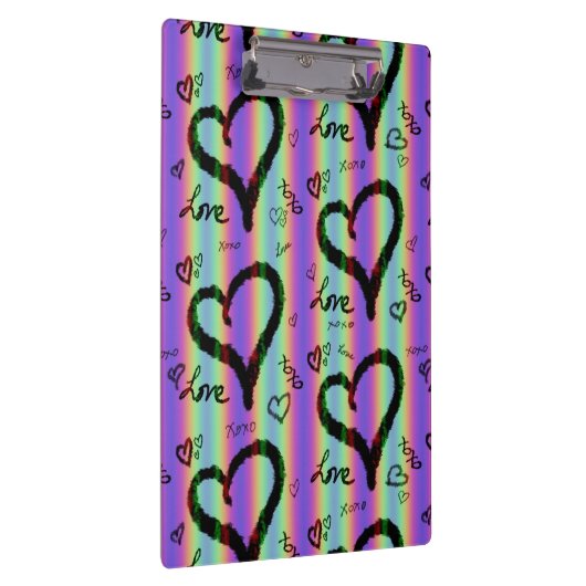 Scribble Love Xoxo Heart Stripe Klembord (Rechts)