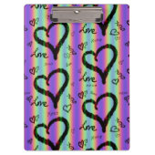 Scribble Love Xoxo Heart Stripe Klembord (Voorkant)