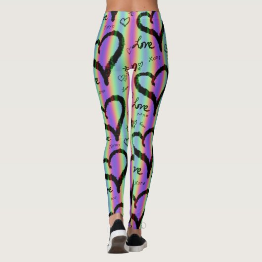 Scribble Love Xoxo Heart Stripe Leggings (Achterkant)