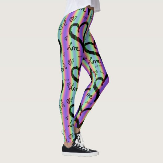 Scribble Love Xoxo Heart Stripe Leggings (Rechts)