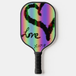 Scribble Love Xoxo Heart Stripe Pickleball Paddle