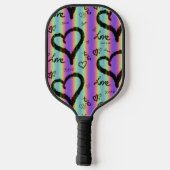 Scribble Love Xoxo Heart Stripe Pickleball Paddle (Achterkant)
