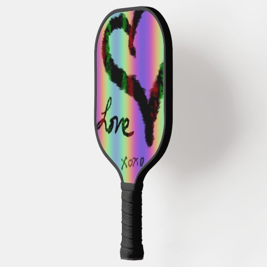 Scribble Love Xoxo Heart Stripe Pickleball Paddle (Links)