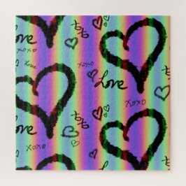 Scribble Love Xoxo Heart Stripe Puzzel