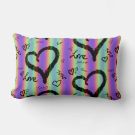 Scribble Love Xoxo Heart Stripe Sierkussen Kussen